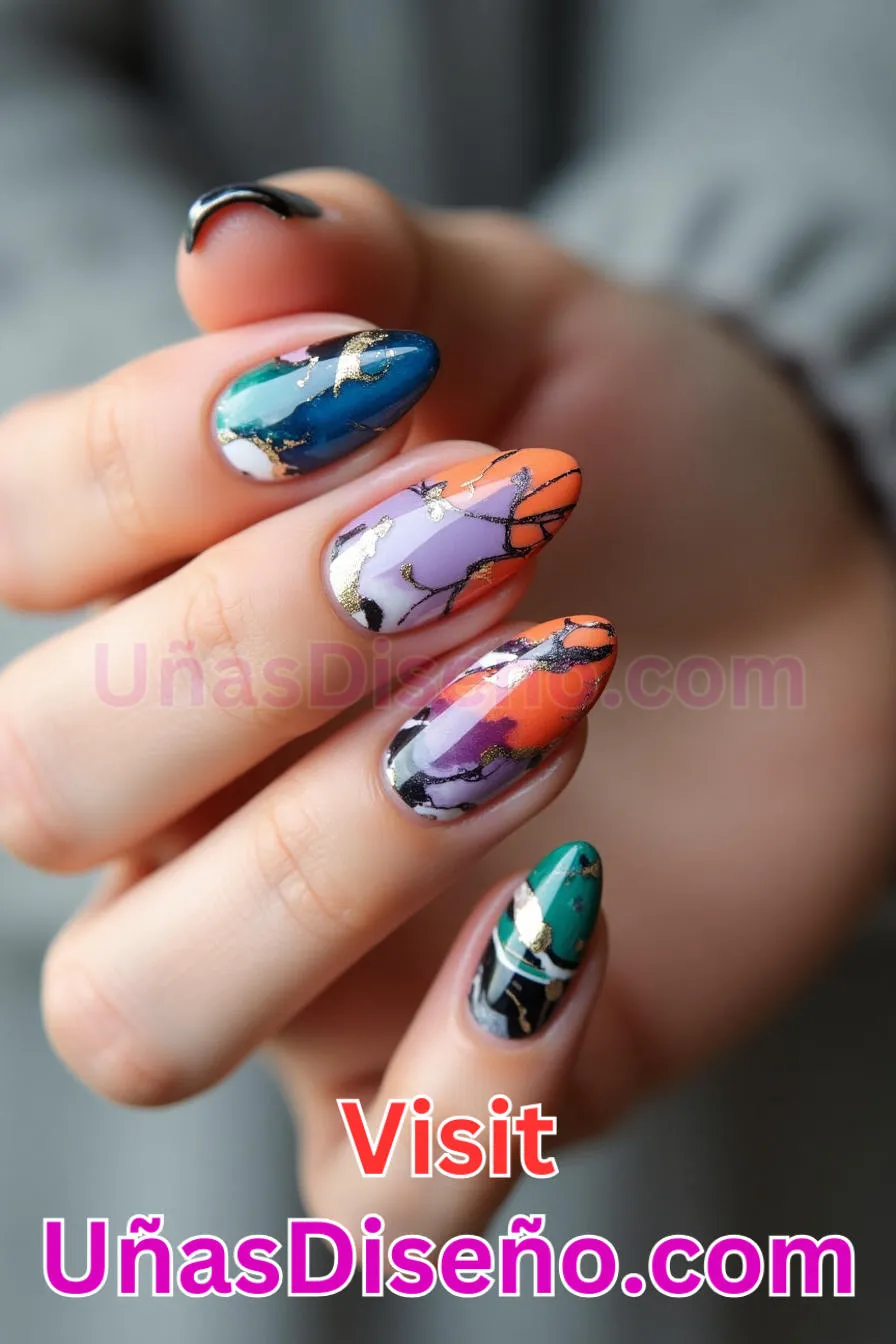 15. Arte abstracto Almendra - 20 Uñas de Almendra Elegance Diseños exclusivos para un look sofisticado (3).jpeg