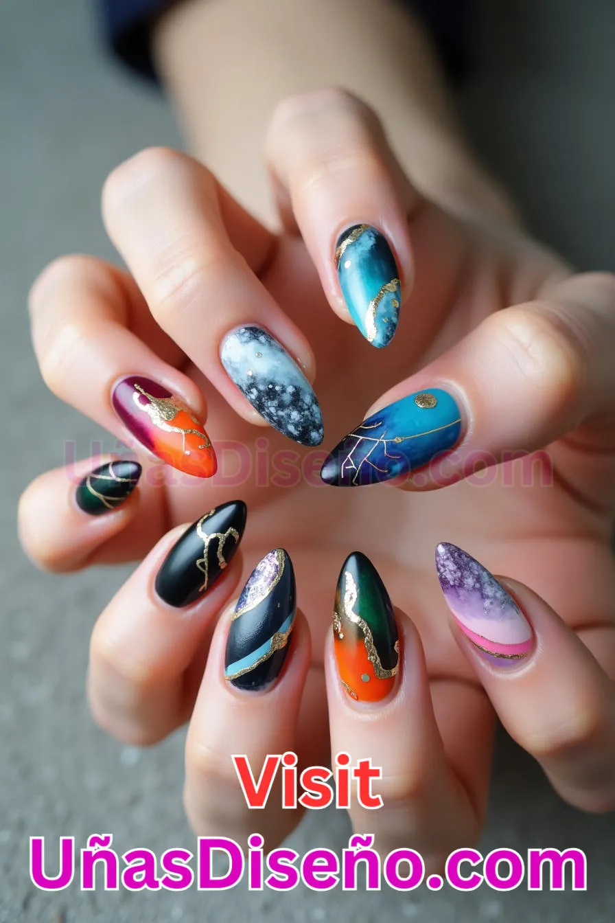 15. Arte abstracto Almendra - 20 Uñas de Almendra Elegance Diseños exclusivos para un look sofisticado (4).jpeg