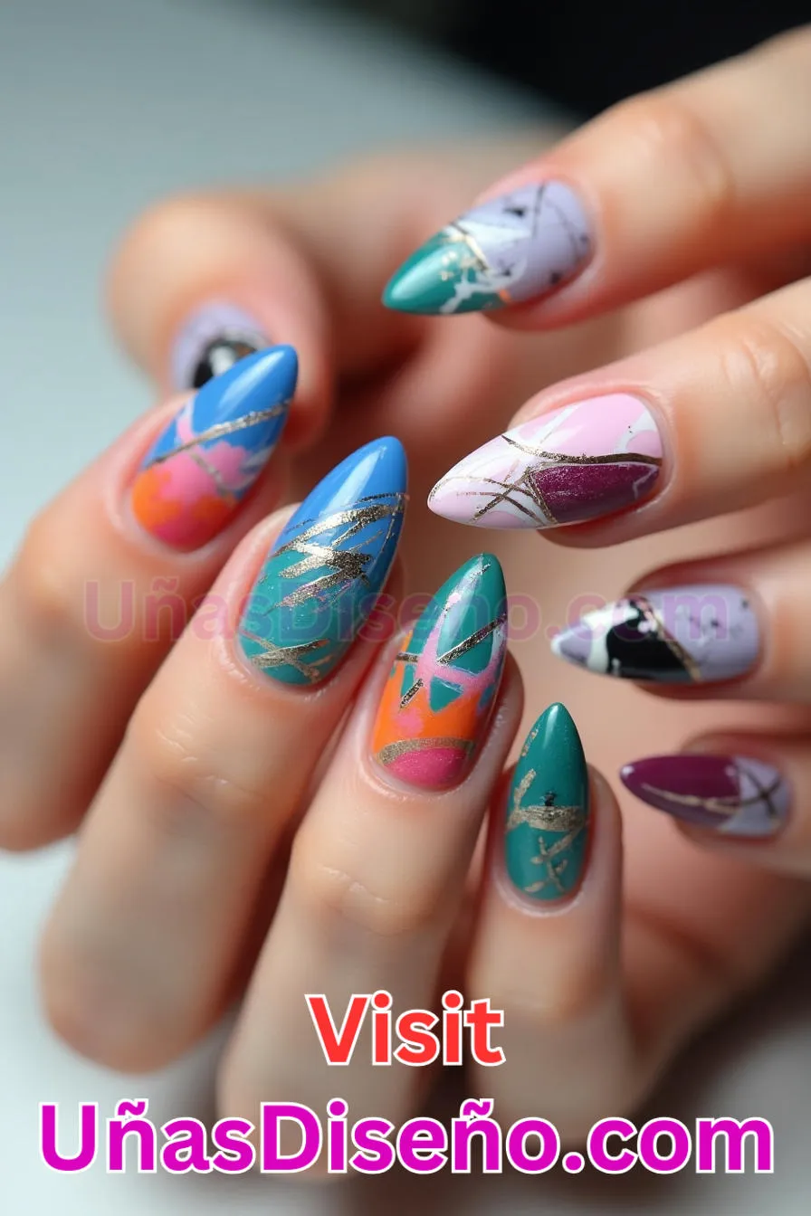 15. Arte abstracto Almendra - 20 Uñas de Almendra Elegance Diseños exclusivos para un look sofisticado (5).jpeg