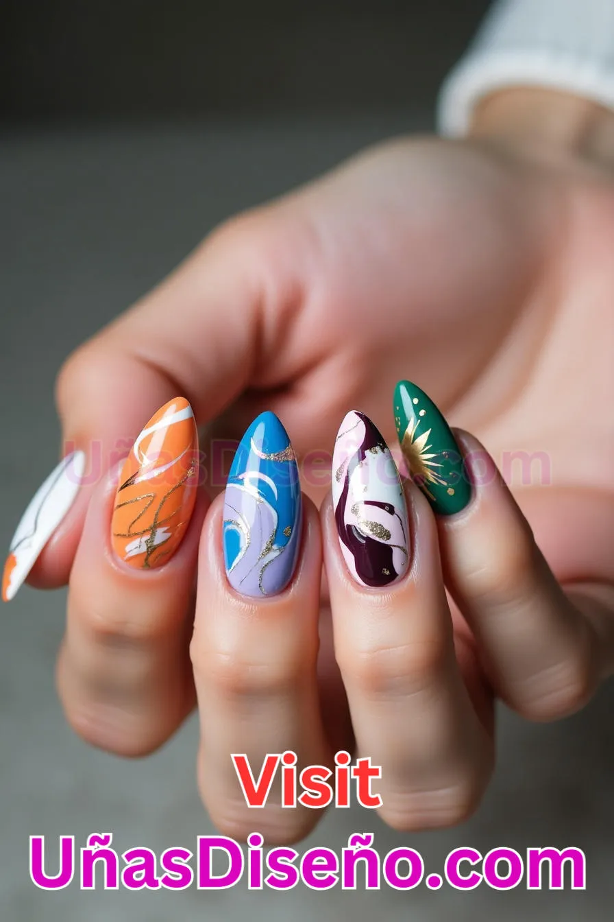 15. Arte abstracto Almendra - 20 Uñas de Almendra Elegance Diseños exclusivos para un look sofisticado (6).jpeg