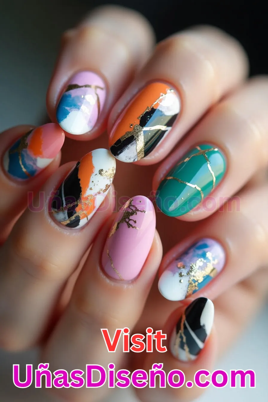 15. Arte abstracto Almendra - 20 Uñas de Almendra Elegance Diseños exclusivos para un look sofisticado (7).jpeg