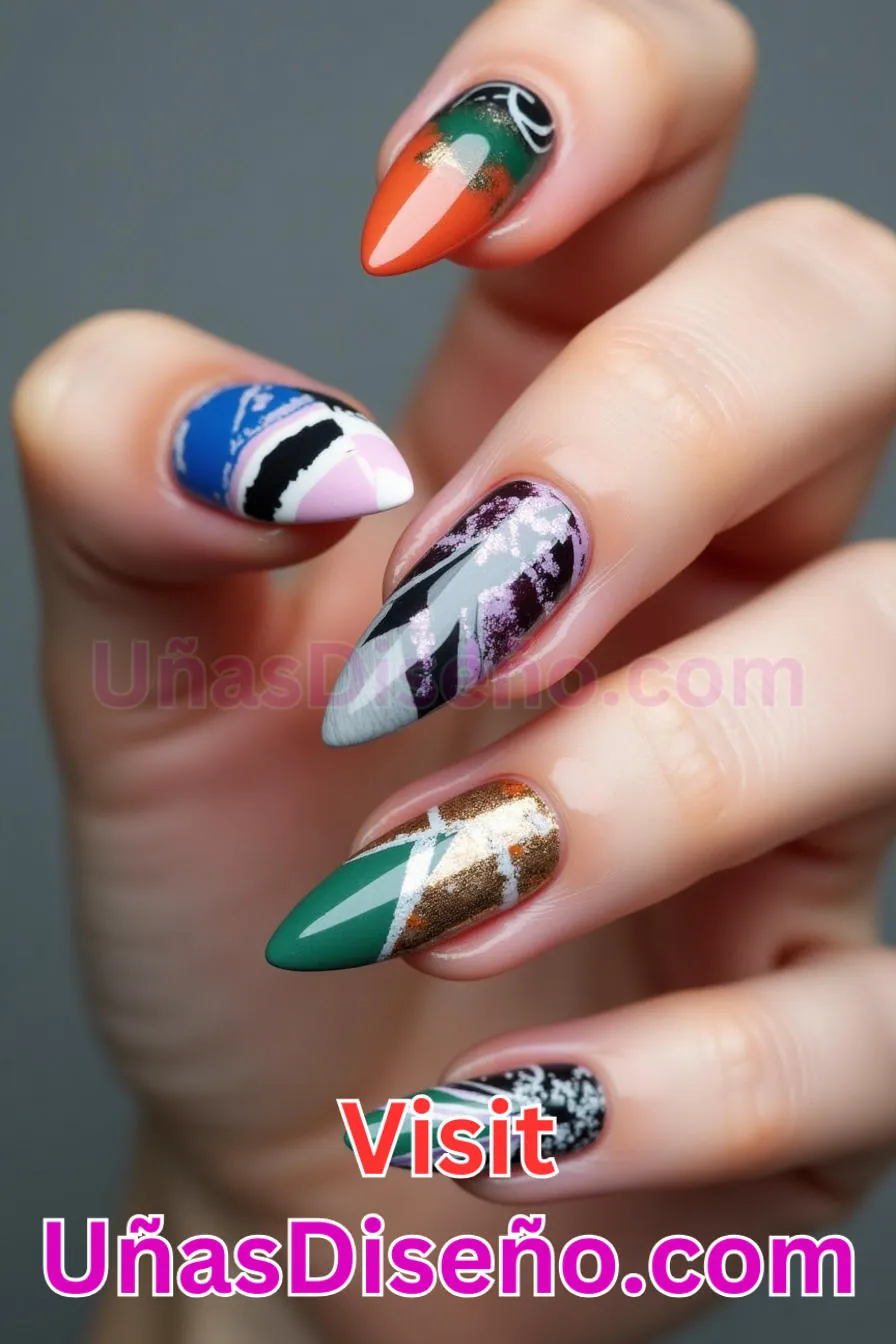 15. Arte abstracto Almendra - 20 Uñas de Almendra Elegance Diseños exclusivos para un look sofisticado (8).jpeg