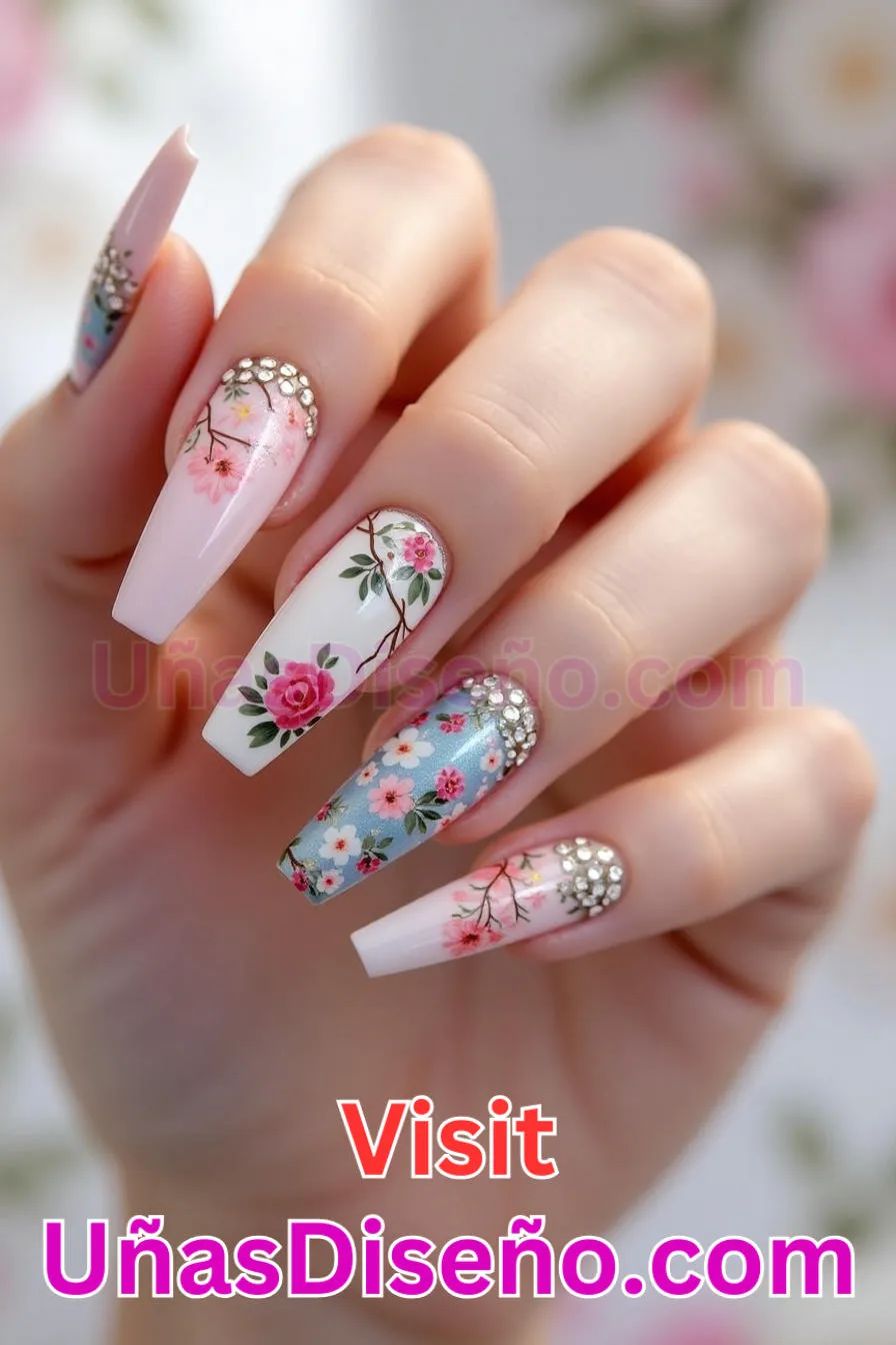15. Arte floral en gel - Brilla como nunca 25 diseños de esmaltes de gel, gelish y gel para uñas que tienes que probar (4).jpeg