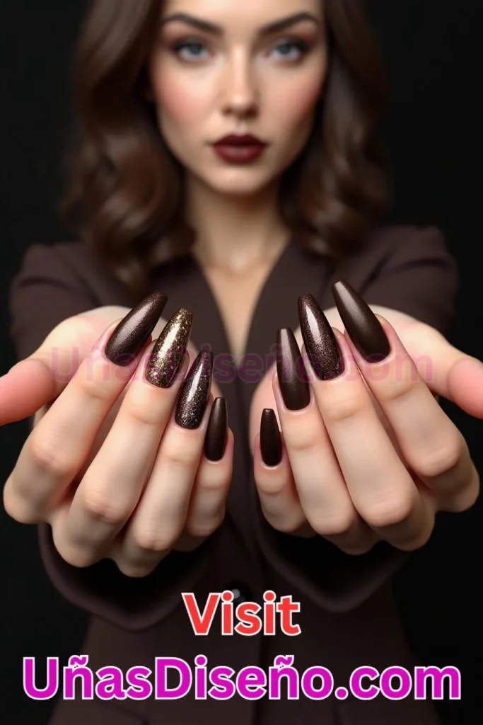 15. Chocolate Oscuro con Efecto Craquelado - 15 Diseños de Uñas de Chocolate Oscuro que Complementarán tu Look a la Perfección (1).jpeg