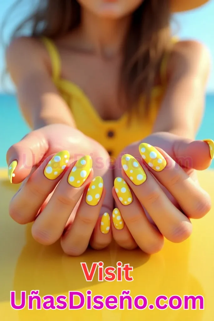 15. Diseño de uñas de verano con manicura amarilla y puntos blancos (3).jpeg