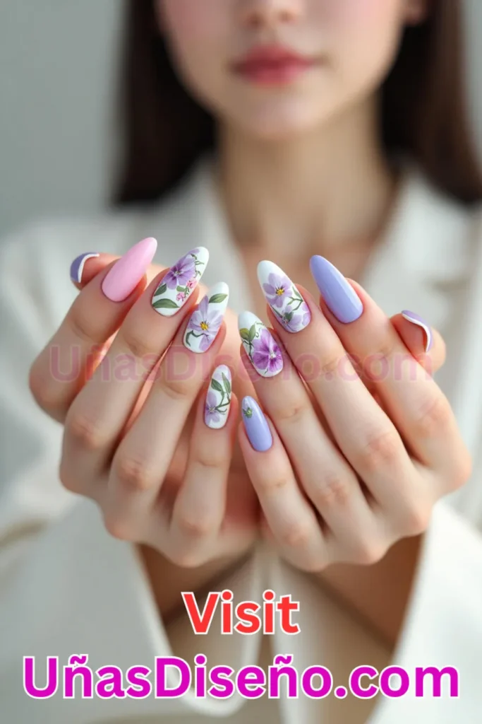 15. Diseños de uñas con estampado floral y elegantes orquídeas (2).jpeg