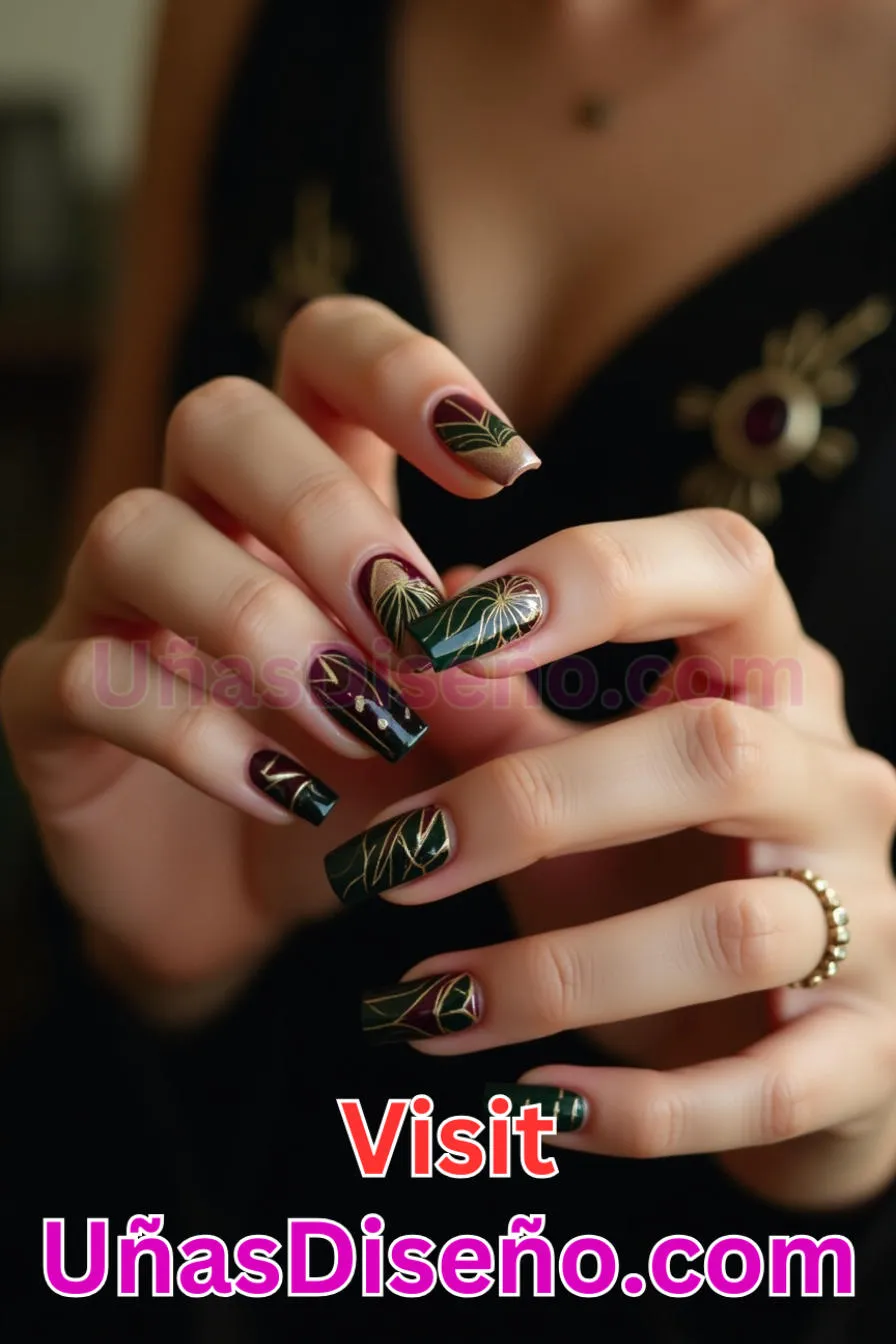 15. Manicura Francesa Inversa Art Deco (10)