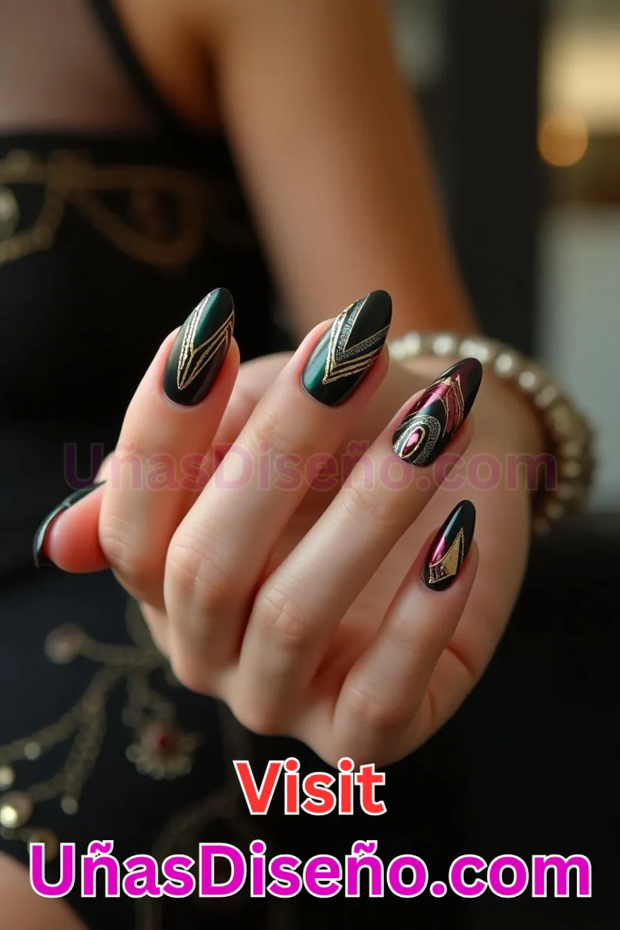 15. Manicura Francesa Inversa Art Deco (3)