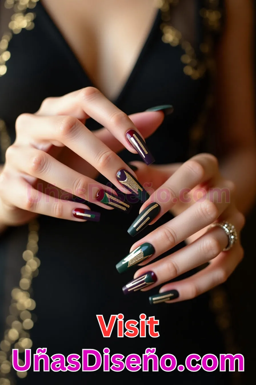 15. Manicura Francesa Inversa Art Deco (5)