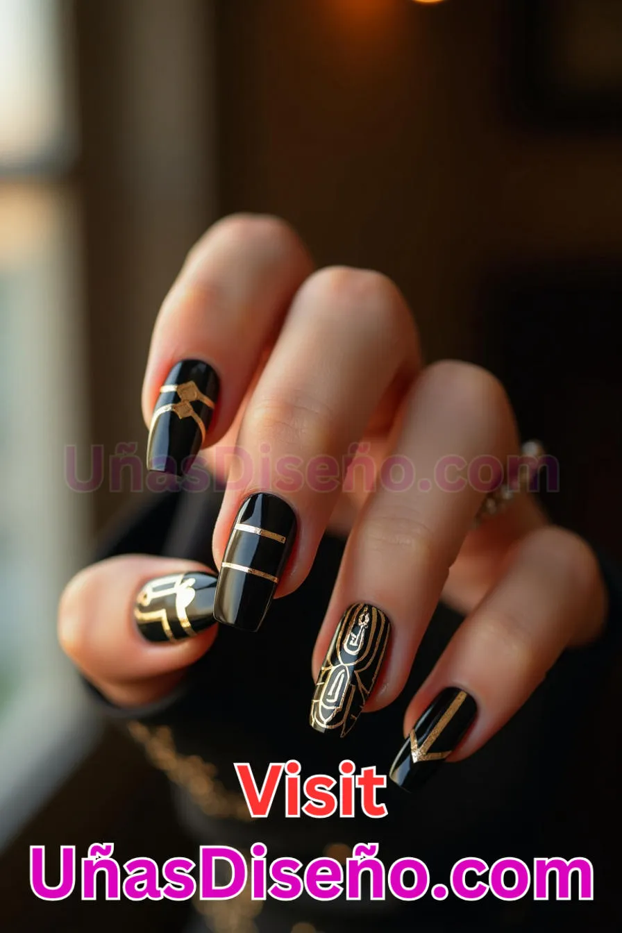 15. Manicura Francesa Inversa Art Deco (6)