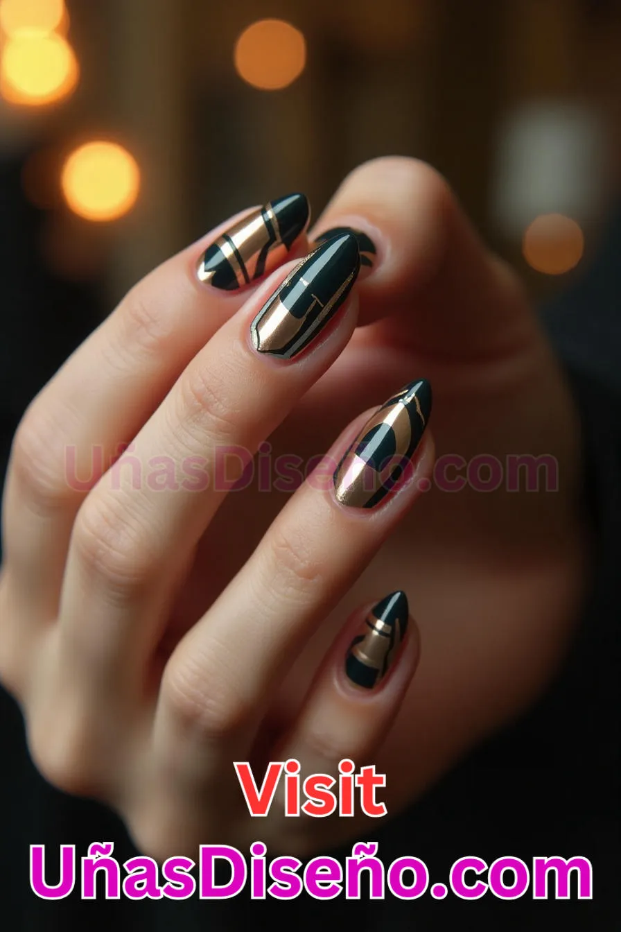 15. Manicura Francesa Inversa Art Deco (8)