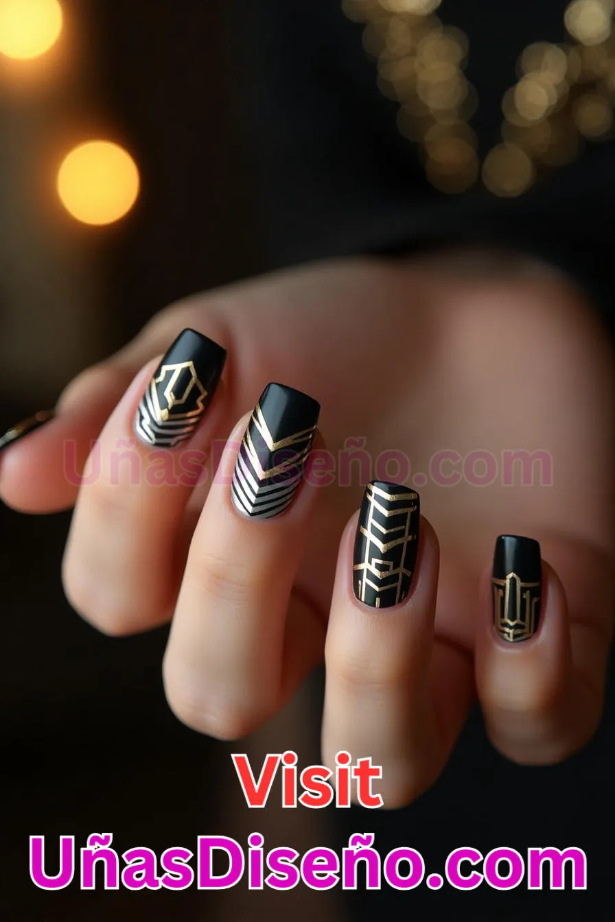 15. Manicura Francesa Inversa Art Deco (9)