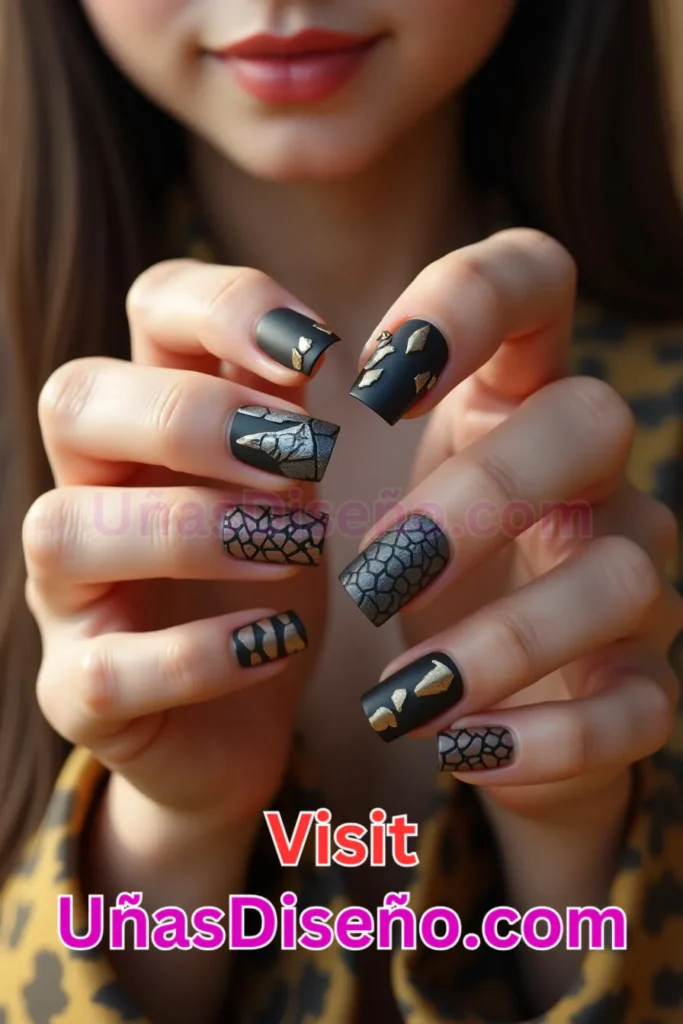 15. Rinoceronte Diseños de uñas - 51 Diseños de uñas con estampado animal para combinar a la perfección con tus vestidos (3).jpeg