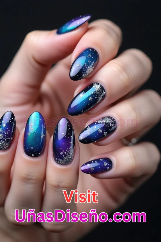 15. Uñas de gel galaxia holográficas - Dale Glamour a tus Uñas La Guía Definitiva para 25 Esmaltes de Gel con Gelly y Gelish (3).jpeg