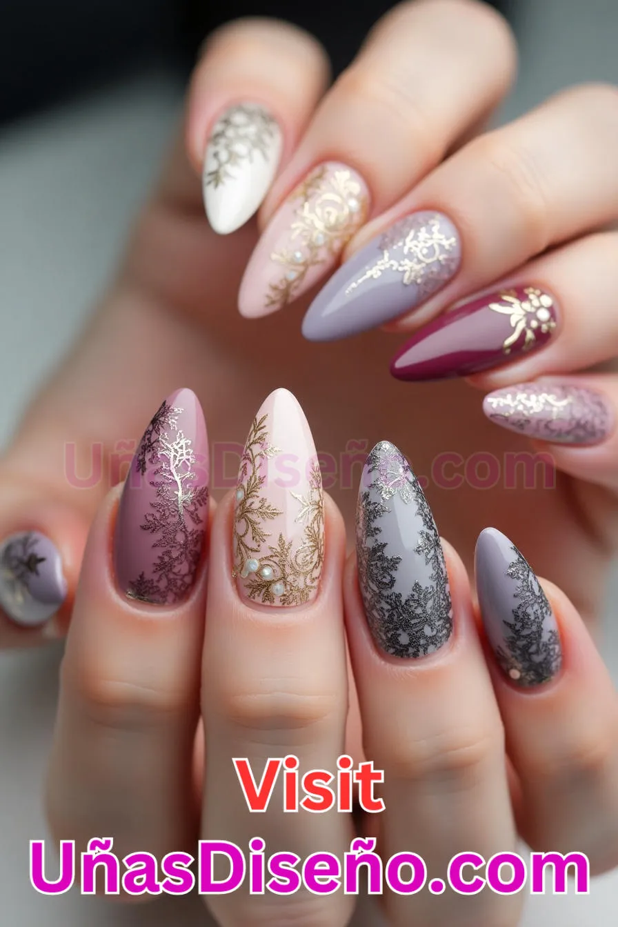 15. Vintage Lace Almendra - Reinventa tu Manicura 25 Diseños de Uñas Almendra Impresionantes para (1).jpeg