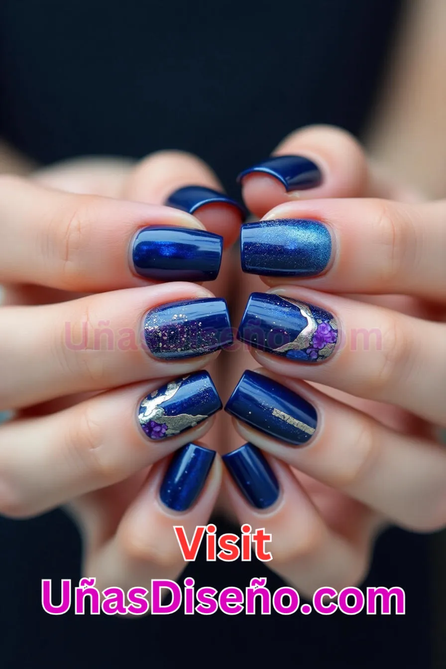 16 Nail Art Azul Profundo Los 25 Mejores Diseños de Uñas Para Principiantes 5.jpeg