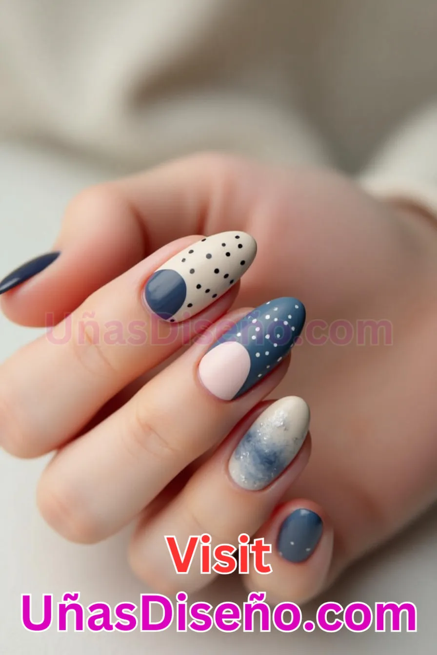 16. Diseño minimalista de puntos Almendra - 20 Uñas de Almendra Elegance Diseños exclusivos para un look sofisticado (1).jpeg