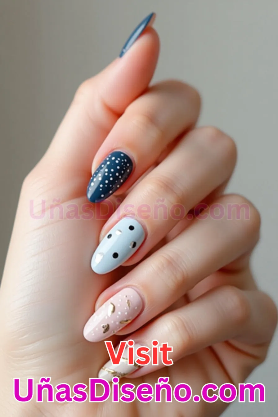16. Diseño minimalista de puntos Almendra - 20 Uñas de Almendra Elegance Diseños exclusivos para un look sofisticado (4).jpeg