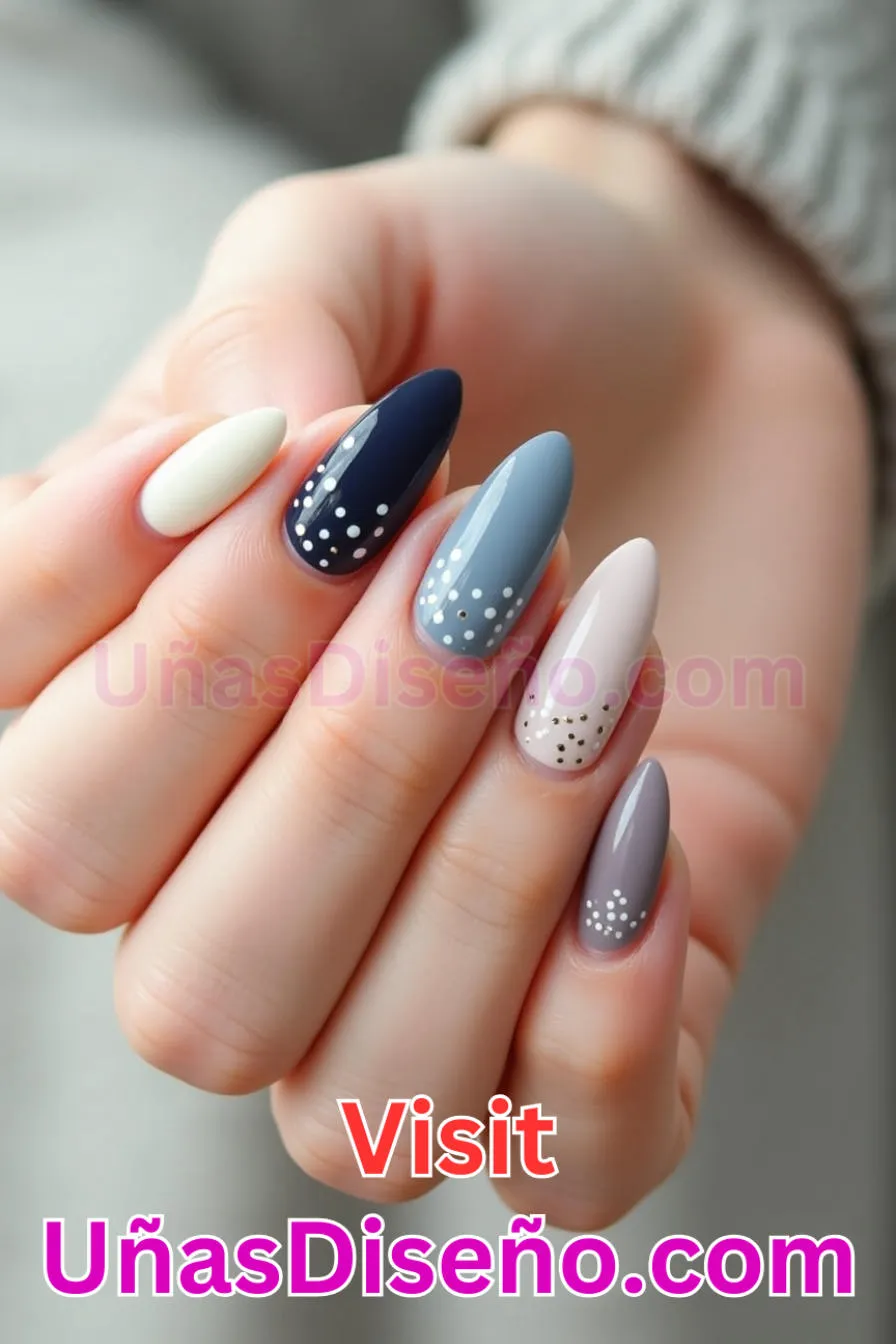16. Diseño minimalista de puntos Almendra - 20 Uñas de Almendra Elegance Diseños exclusivos para un look sofisticado (5).jpeg