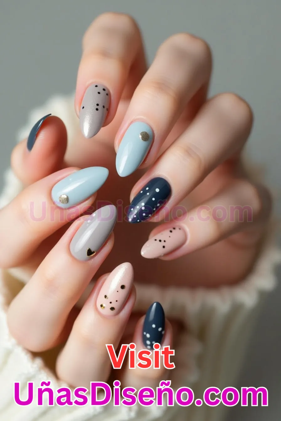 16. Diseño minimalista de puntos Almendra - 20 Uñas de Almendra Elegance Diseños exclusivos para un look sofisticado (6).jpeg