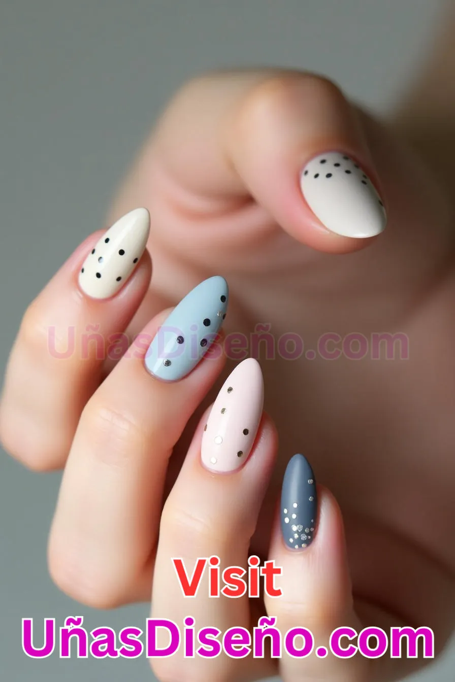 16. Diseño minimalista de puntos Almendra - 20 Uñas de Almendra Elegance Diseños exclusivos para un look sofisticado (8).jpeg