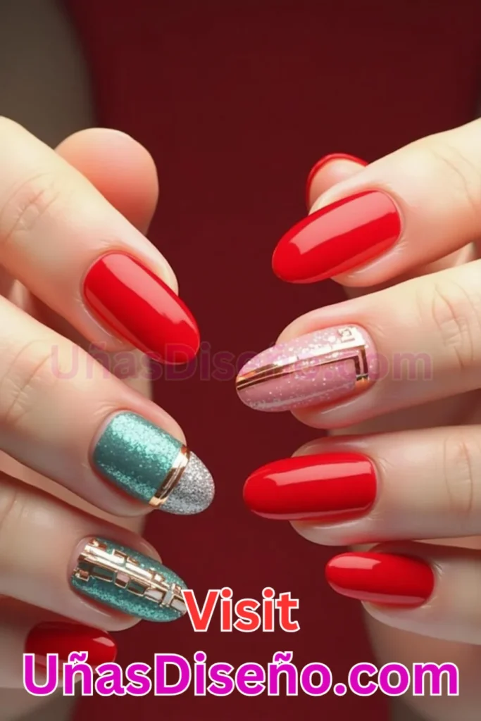 16. Gloriosos diseños de uñas rojo escarlata almendrado (3)