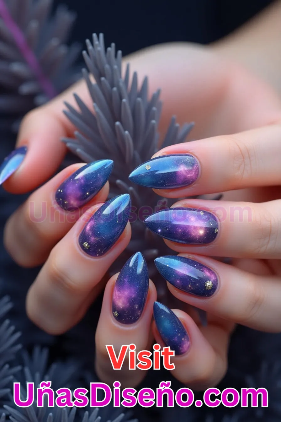 16. Sueño de Nebulosa Cósmica - Tendencias 30 Estilos de Uñas Almendra que Marcan la Diferencia (3).jpeg