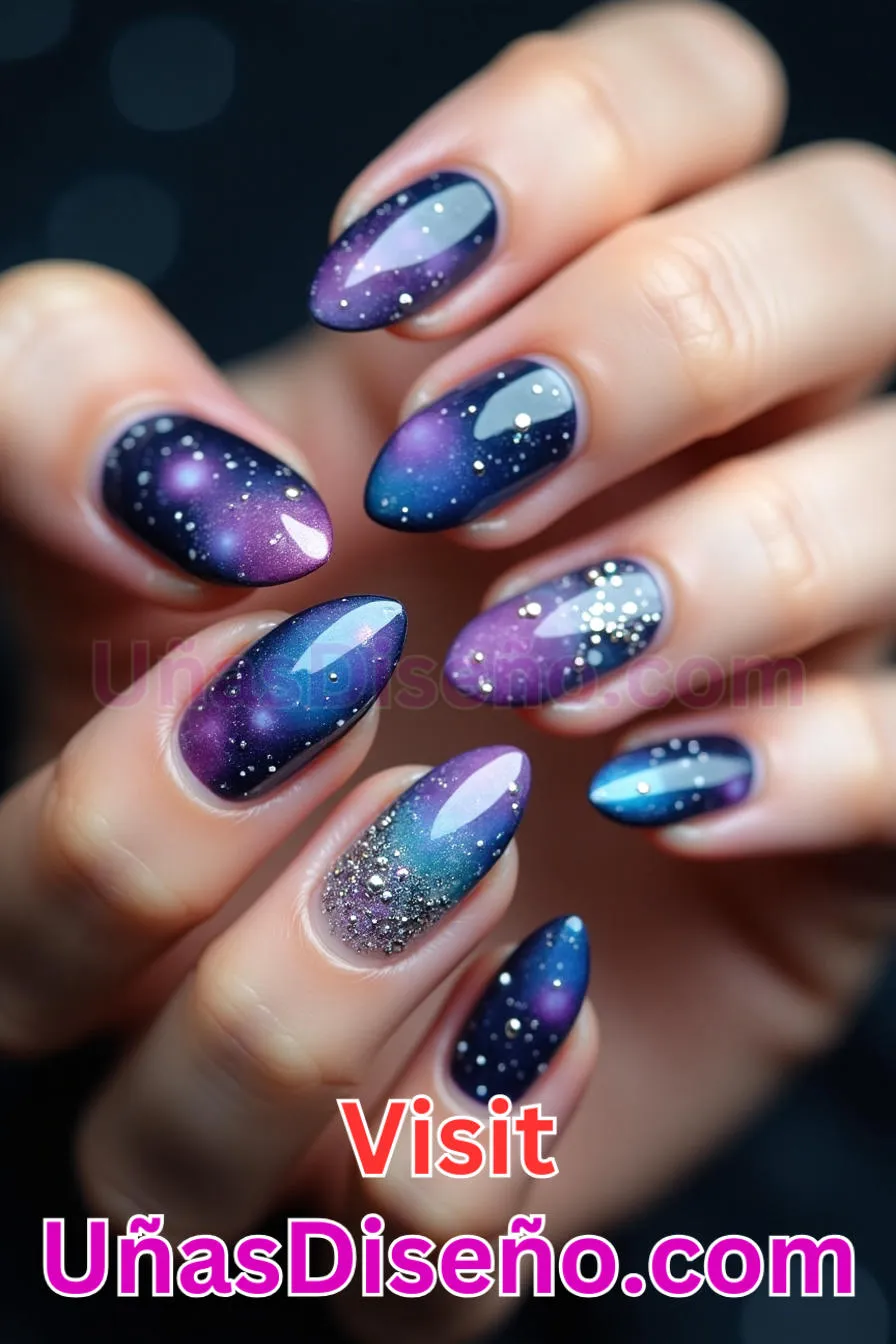 16. Sueño de Nebulosa Cósmica - Tendencias 30 Estilos de Uñas Almendra que Marcan la Diferencia (6).jpeg
