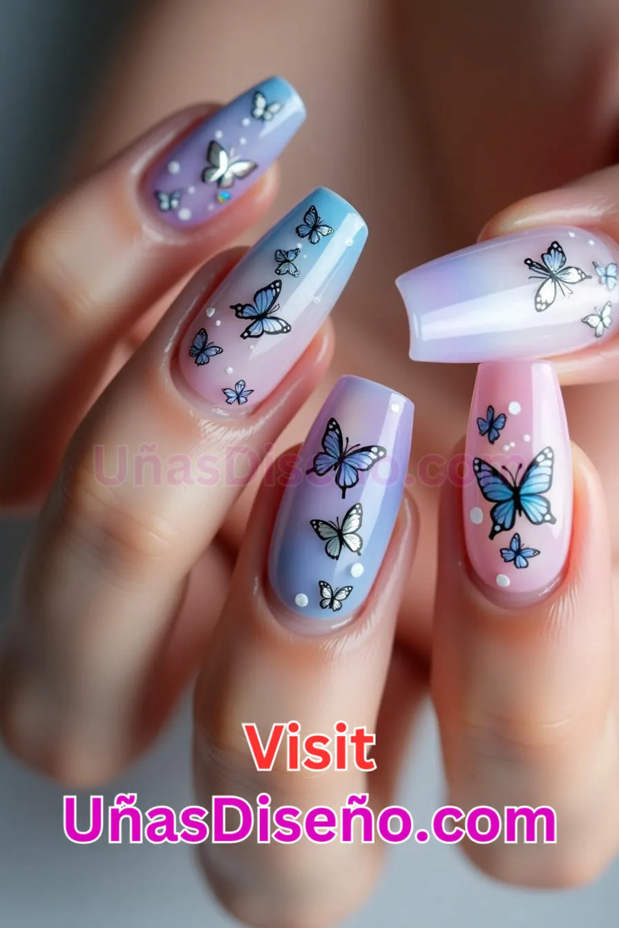 17 Diseños de uñas acrílicas con mariposas mejores diseños de uñas acrílicas para una manicura elegante y duradera 5.jpeg