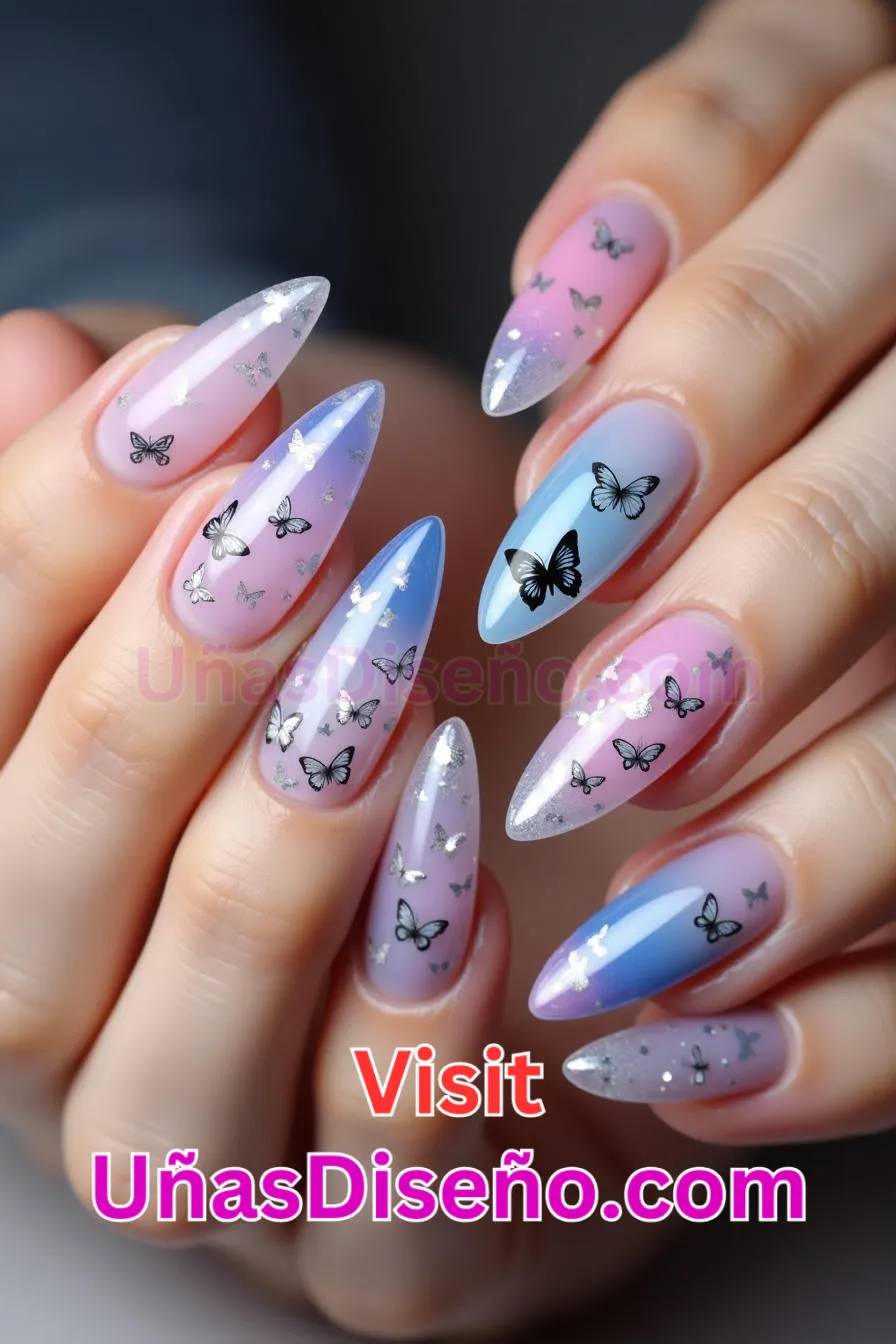 17 Diseños de uñas acrílicas con mariposas mejores diseños de uñas acrílicas para una manicura elegante y duradera 7.jpeg
