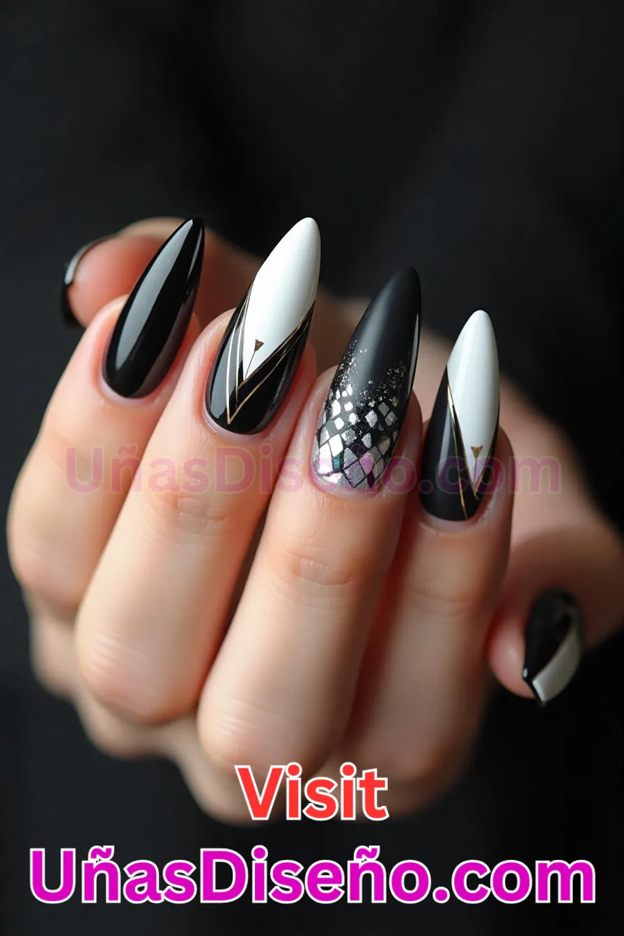17. Atrevida Declaración Monocromática - Tendencias 30 Estilos de Uñas Almendra que Marcan la Diferencia (4).jpeg