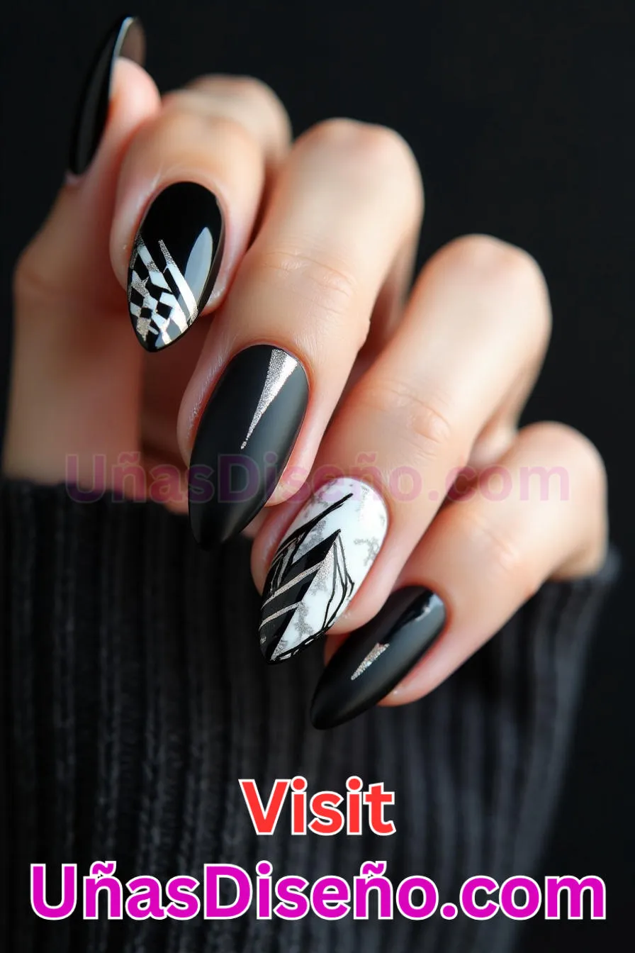 17. Atrevida Declaración Monocromática - Tendencias 30 Estilos de Uñas Almendra que Marcan la Diferencia (5).jpeg