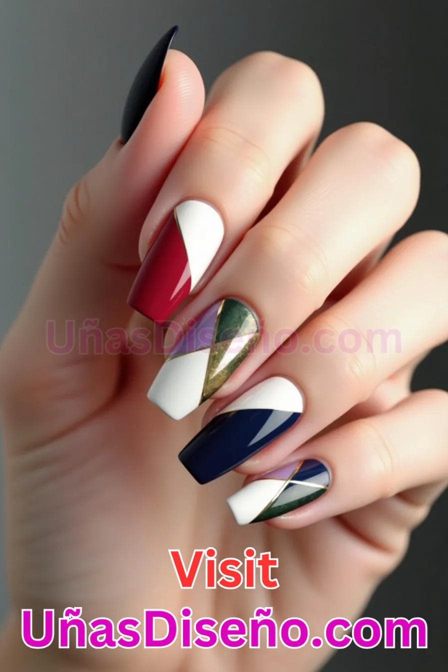 17. Bloque de color en dos tonos - Brilla como nunca 25 diseños de esmaltes de gel, gelish y gel para uñas que tienes que probar (1).jpeg