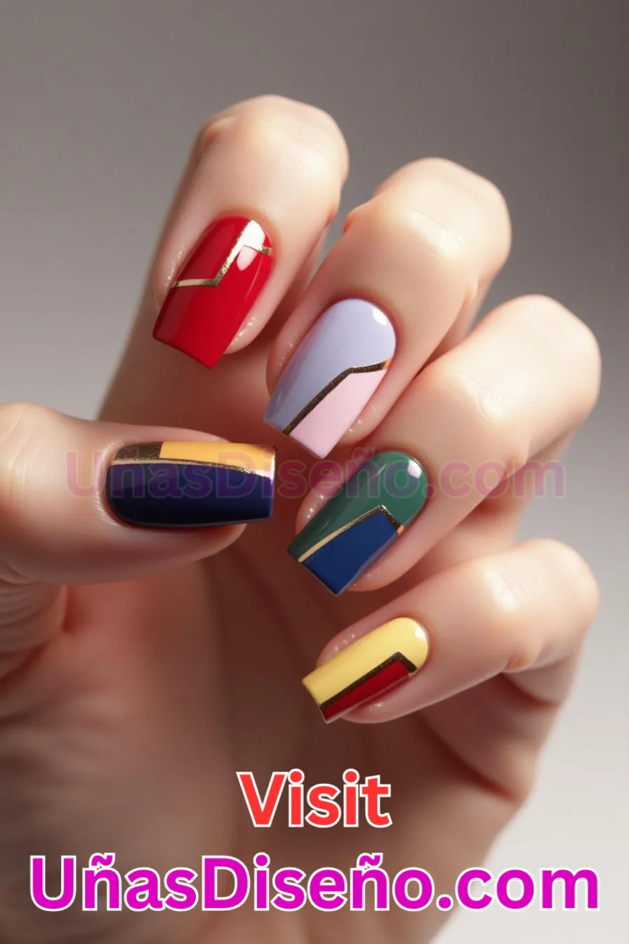 17. Bloque de color en dos tonos - Brilla como nunca 25 diseños de esmaltes de gel, gelish y gel para uñas que tienes que probar (2).jpeg