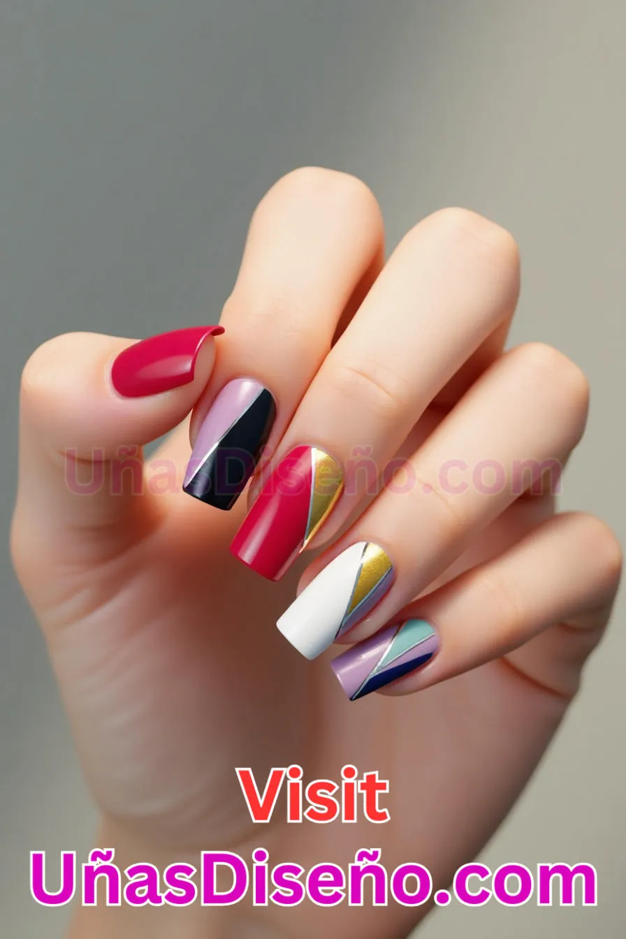 17. Bloque de color en dos tonos - Brilla como nunca 25 diseños de esmaltes de gel, gelish y gel para uñas que tienes que probar (3).jpeg