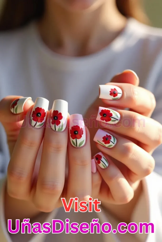 17. Diseños de uñas con estampado floral y vibrantes amapolas rojas (2).jpeg