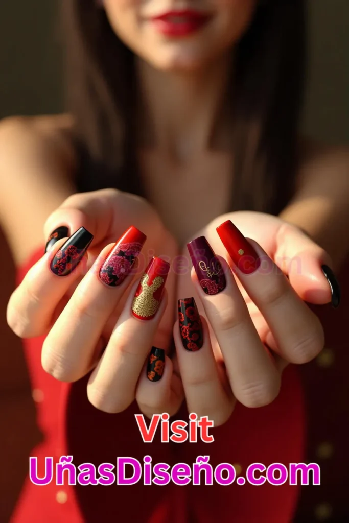 17. Flamenco Diseños de uñas - 51 Diseños de uñas con estampado animal para combinar a la perfección con tus vestidos (1).jpeg