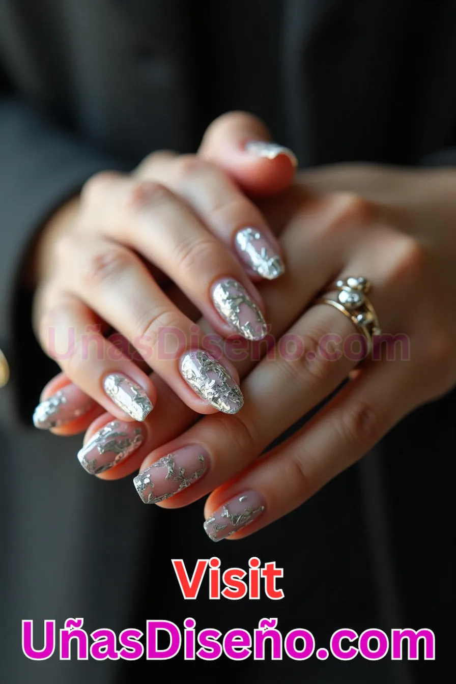 17. Manicura Francesa Inversa con Papel de Aluminio (3)