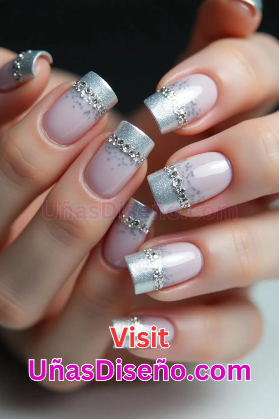 18 Manicura francesa plateada mejores diseños de uñas acrílicas para una manicura elegante y duradera 3.jpeg