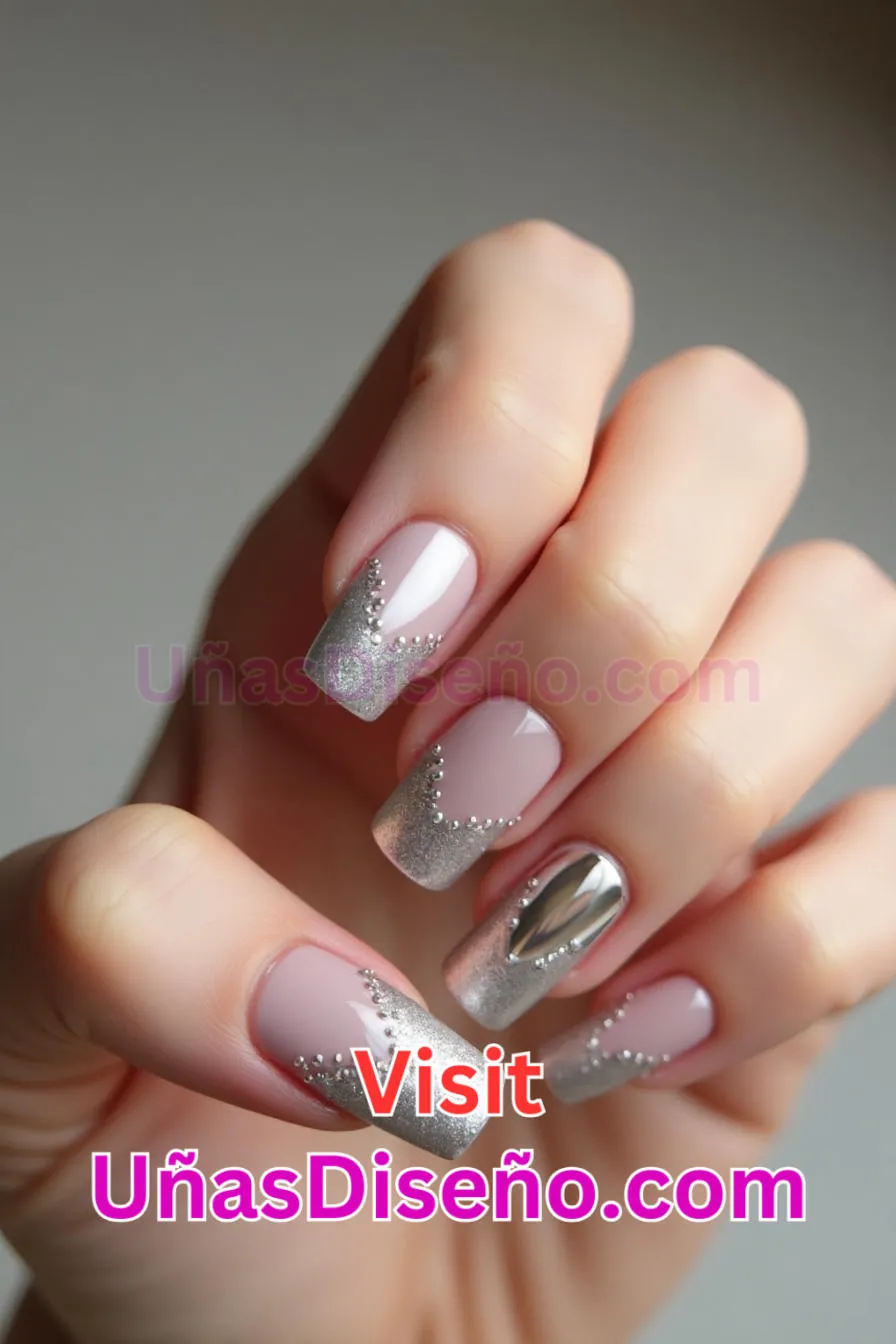 18 Manicura francesa plateada mejores diseños de uñas acrílicas para una manicura elegante y duradera 4.jpeg