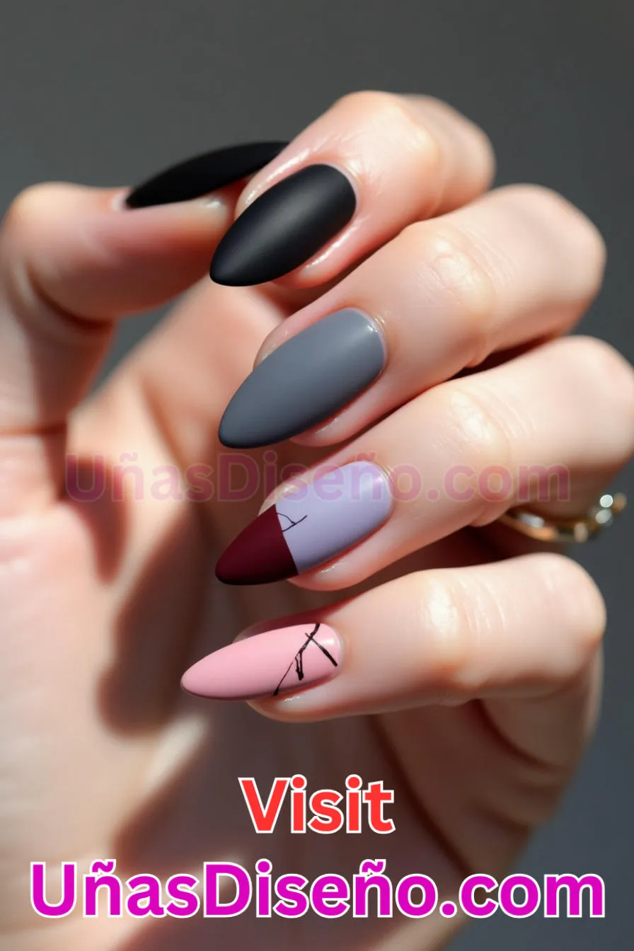 18. Almendra acabado mate - Reinventa tu Manicura 25 Diseños de Uñas Almendra Impresionantes para (4).jpeg