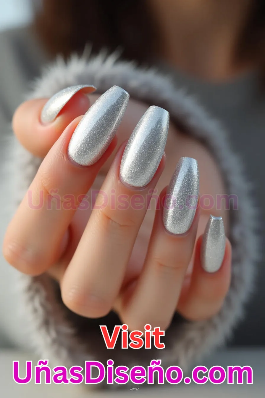 18. Destello de plata maciza - Los 20 mejores diseños de uñas con purpurina para lucir un look deslumbrante (11).jpeg
