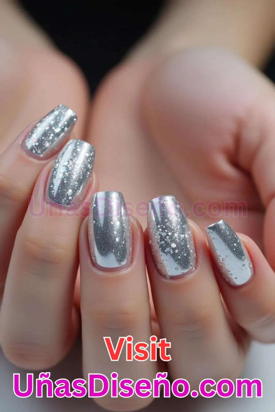 18. Destello de plata maciza - Los 20 mejores diseños de uñas con purpurina para lucir un look deslumbrante (12).jpeg