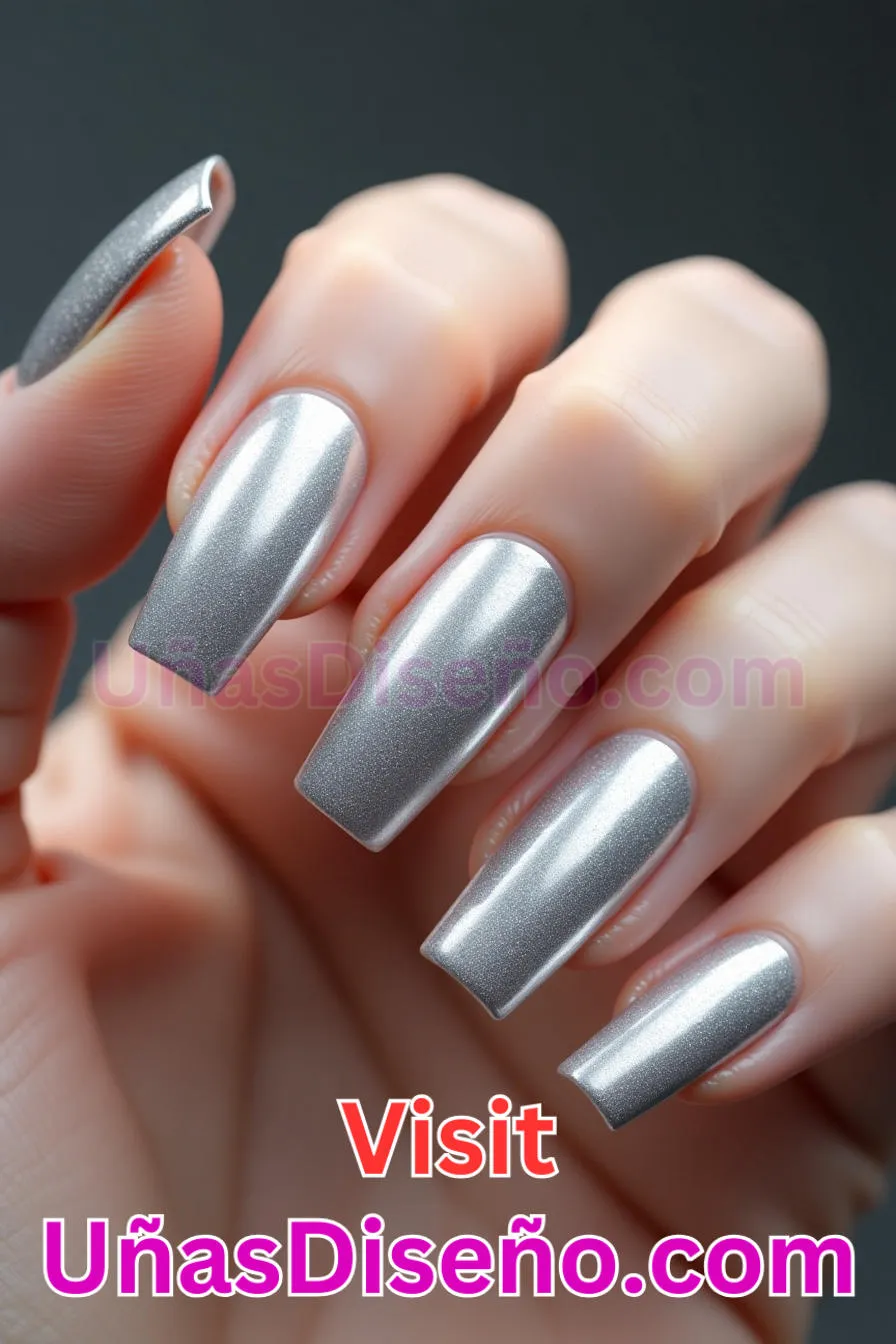 18. Destello de plata maciza - Los 20 mejores diseños de uñas con purpurina para lucir un look deslumbrante (13).jpeg