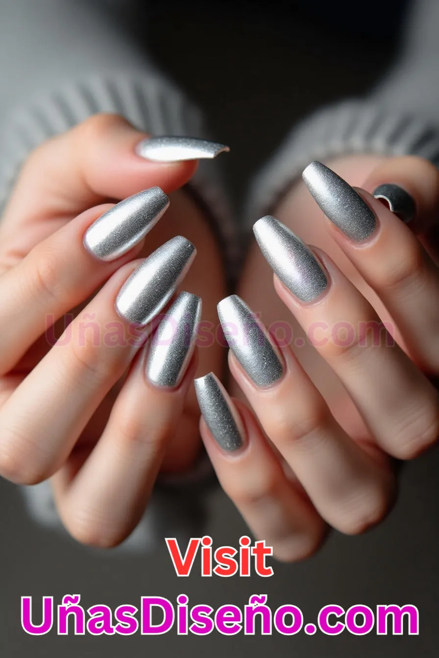 18. Destello de plata maciza - Los 20 mejores diseños de uñas con purpurina para lucir un look deslumbrante (3).jpeg