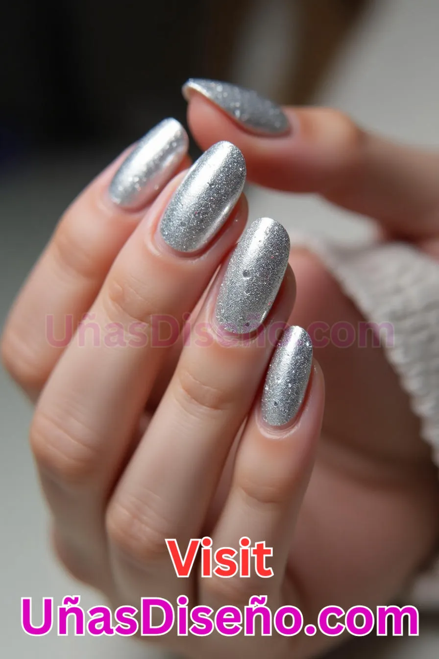 18. Destello de plata maciza - Los 20 mejores diseños de uñas con purpurina para lucir un look deslumbrante (4).jpeg