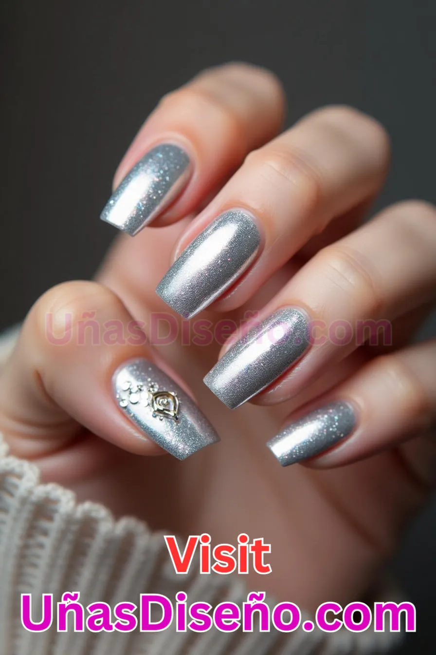 18. Destello de plata maciza - Los 20 mejores diseños de uñas con purpurina para lucir un look deslumbrante (5).jpeg