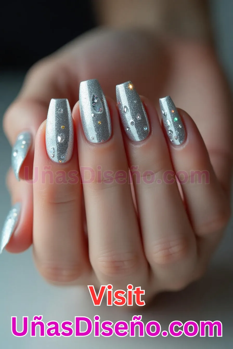 18. Destello de plata maciza - Los 20 mejores diseños de uñas con purpurina para lucir un look deslumbrante (8).jpeg