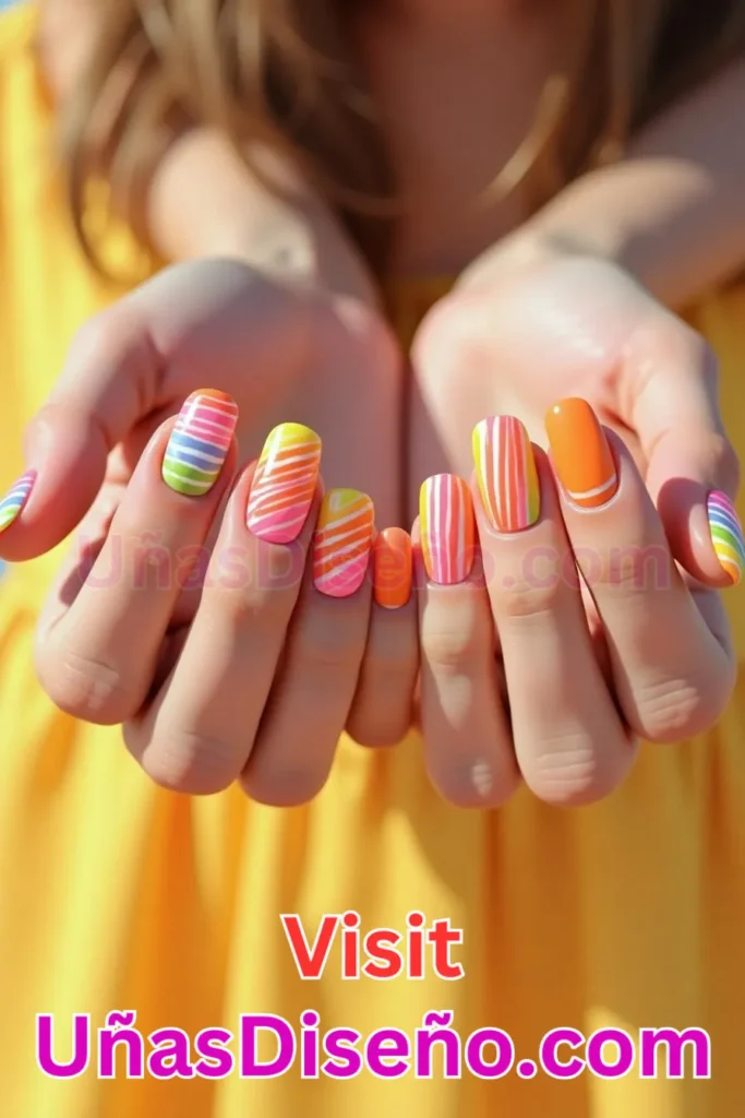 18. Diseño de uñas de verano con rayas diagonales en tonos cítricos (1).jpeg