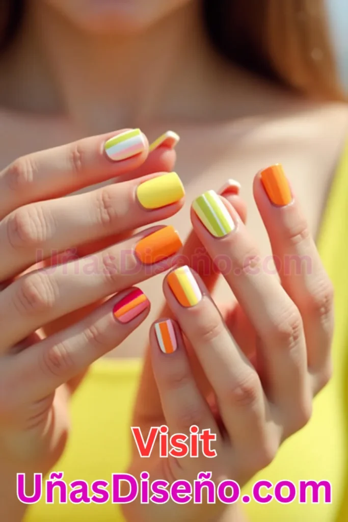 18. Diseño de uñas de verano con rayas diagonales en tonos cítricos (2).jpeg